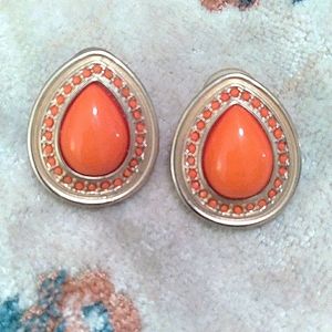 Goldtone and Orange accents Earrings